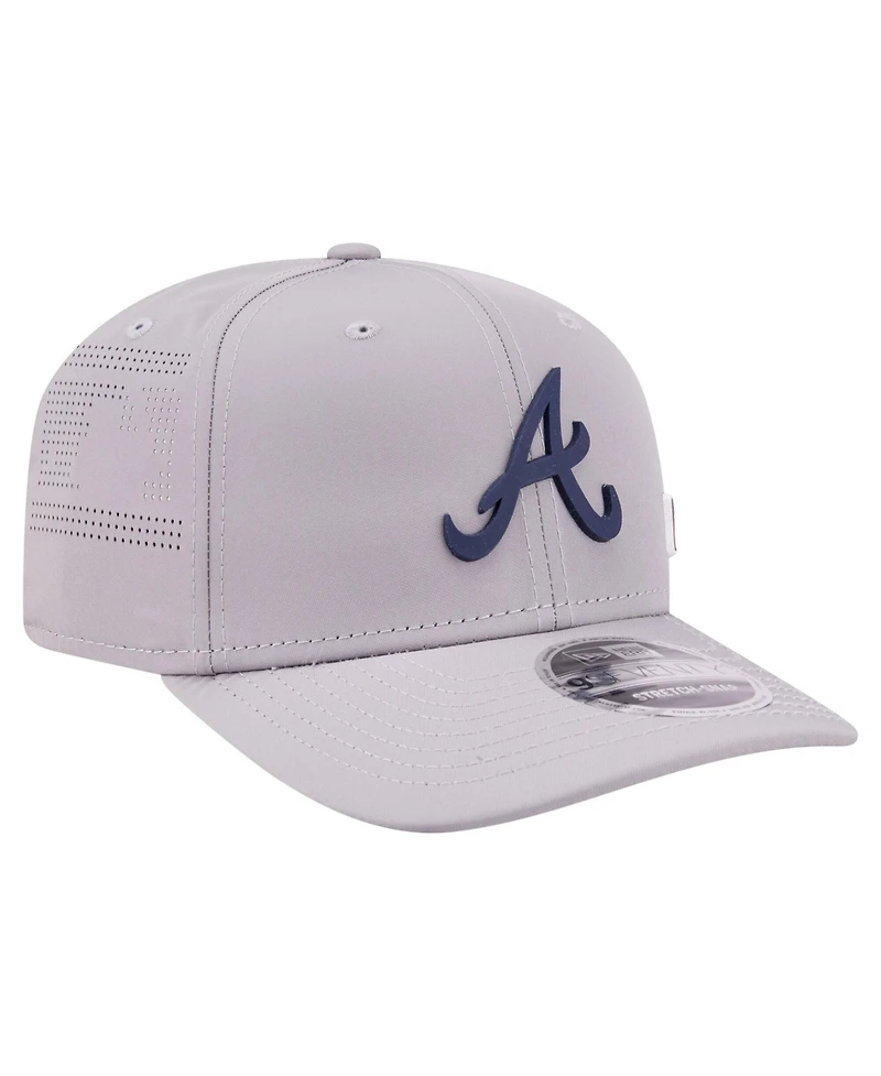 New Era Men's Gray Atlanta Braves Laser Perforated 9SEVENTY Adjustable Hat