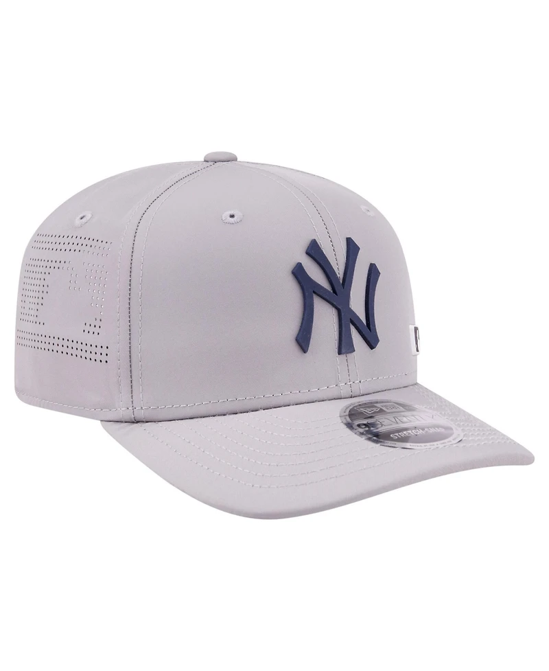 New Era Men's Gray New York Yankees Laser Perforated 9SEVENTY Adjustable Hat