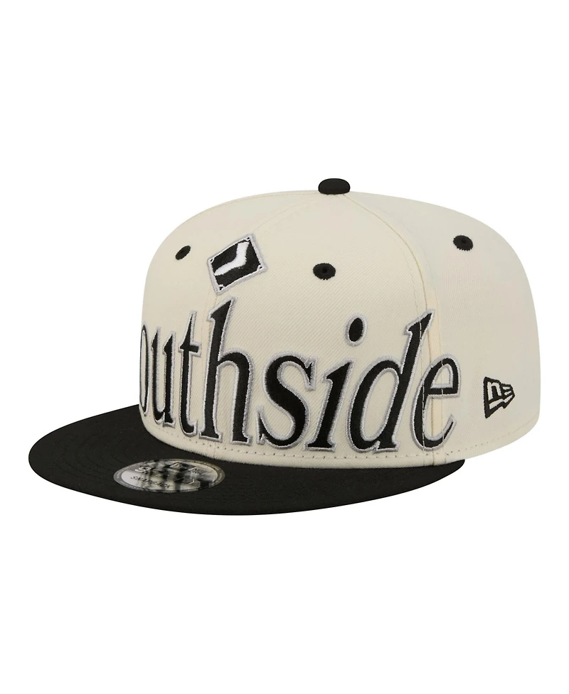 New Era Men's Cream Chicago White Sox Oversized Slogan 9FIFTY Snapback Hat
