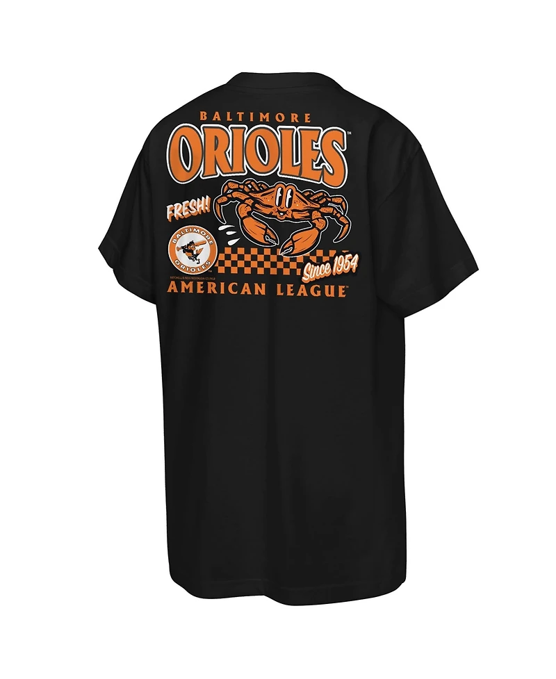 Mitchell & Ness Big Boys and Girls Black Baltimore Orioles Cooperstown Concession T-Shirt