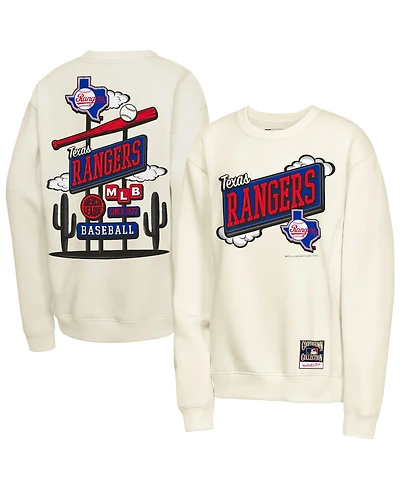 Mitchell & Ness Big Boys and Girls Natural Texas Rangers Retro Billboard Sweatshirt