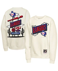 Mitchell & Ness Big Boys and Girls Natural Texas Rangers Retro Billboard Sweatshirt