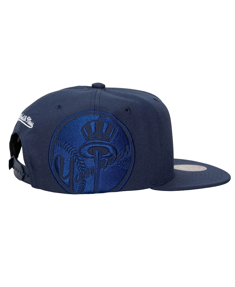 Mitchell & Ness Men's and Women's Navy New York Yankees Side Logo Snapback Hat