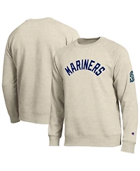 Champion Men's Oatmeal Seattle Mariners All-Star Soft Felt Raglan Sweatshirt
