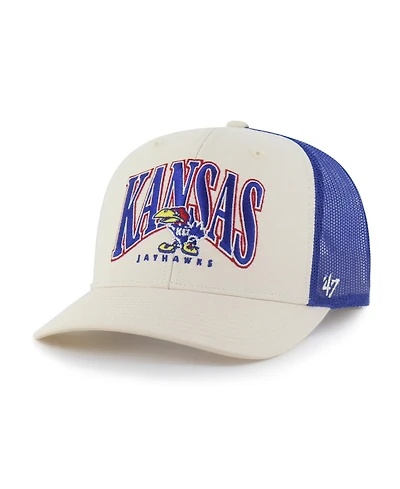 '47 Brand Men's Natural Kansas Jayhawks Drawbridge Trucker Adjustable Hat