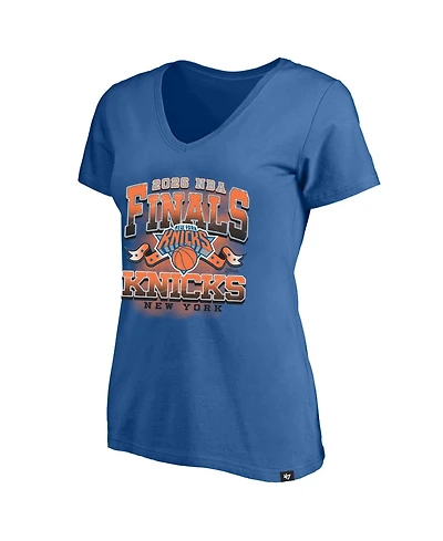 '47 Brand Women's Royal New York Knicks 2026 Nba Finals Plus V-Neck T-Shirt