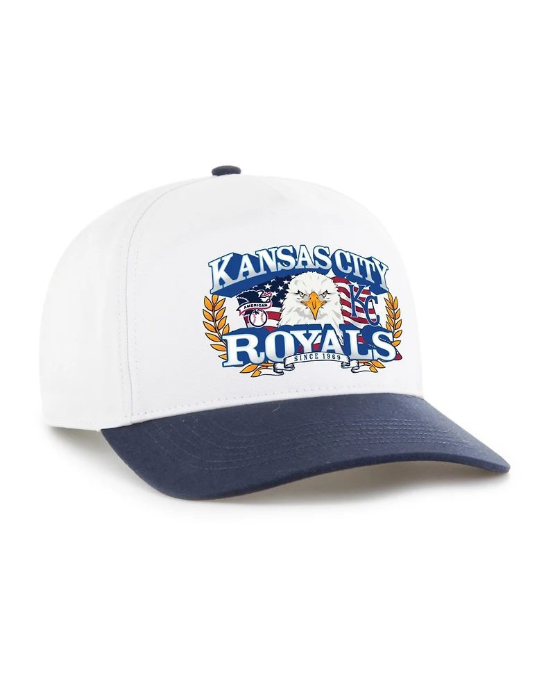 '47 Brand Men's White/Navy Kansas City Royals Americana Eagle Hitch Adjustable Hat