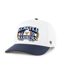 '47 Brand Men's White/Navy Seattle Mariners Americana Eagle Hitch Adjustable Hat