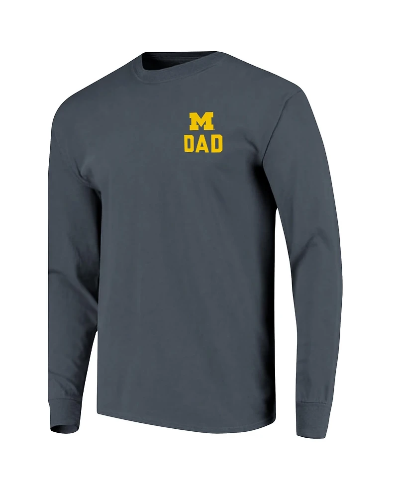 Image One Men's Navy Michigan Wolverines Father's Day Campus Drawing Long Sleeve T-Shirt