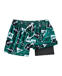 Chubbies Men's Green New York Jets Game Day Fit Classic Lined Swim Trunks