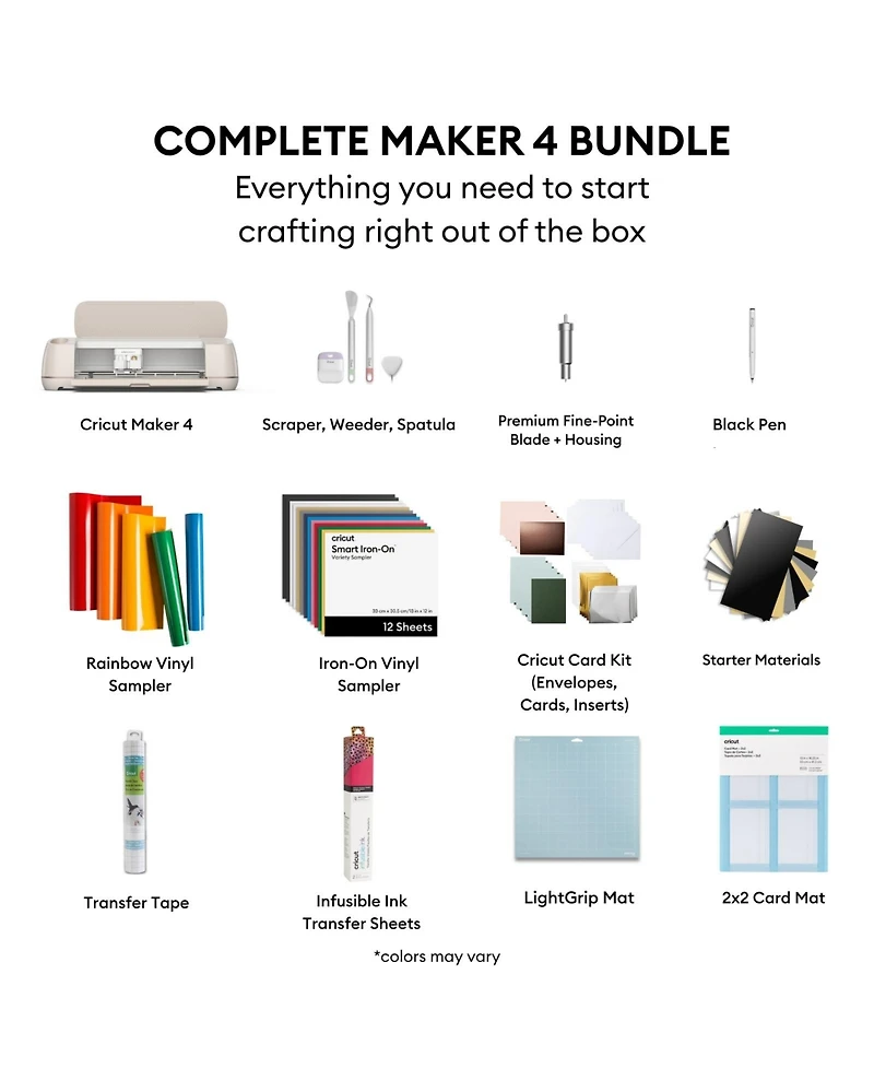 cricut Maker 4 Craft Cutting Machine with Ultimate Card Making Bundle