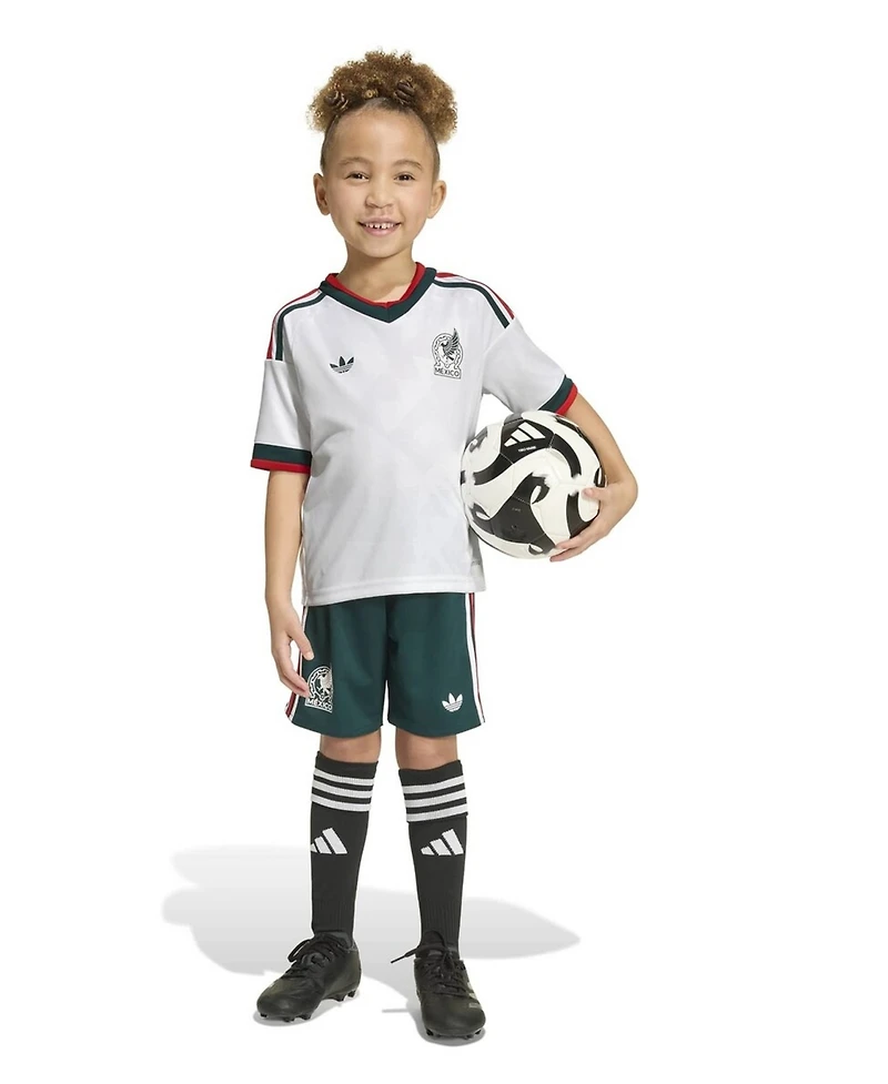 Adidas Toddler White Mexico National Team 2026 Away Replica Kit Set