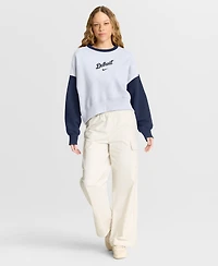 Nike Women's White/Navy Detroit Tigers Oversized High Hip Fleece Sweatshirt