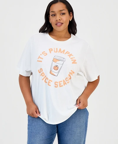Grayson Threads, The Label Trendy Plus Pumpkin Spice Graphic T-Shirt