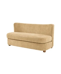 Hulala Home Pearce 63 Modern Upholstered Boucle Curved Loveseat Sofa.