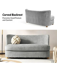 Hulala Home Pearce 63 Modern Upholstered Boucle Curved Loveseat Sofa.