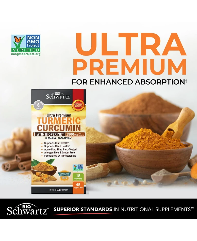 BioSchwartz Turmeric Curcumin with Black Pepper Extract 1500mg