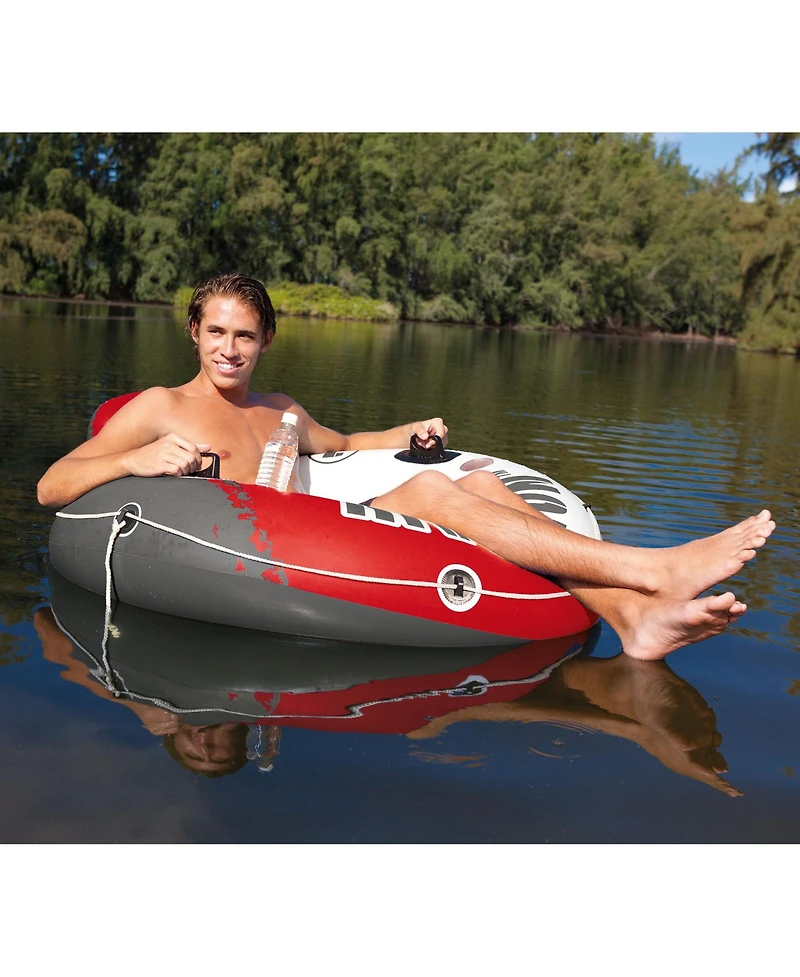 Intex River Run 1 53" Inflatable Floating Water Tube Lake Raft, Red (4 Pack)