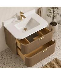 Ari Bath Chantal 30" Floating Bathroom Vanity Smoked