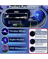 Cowin Solar Lights Outdoor Decorative 2 Pack 150 Led Copper Wire Waterproof Garden Fireworks Lamp