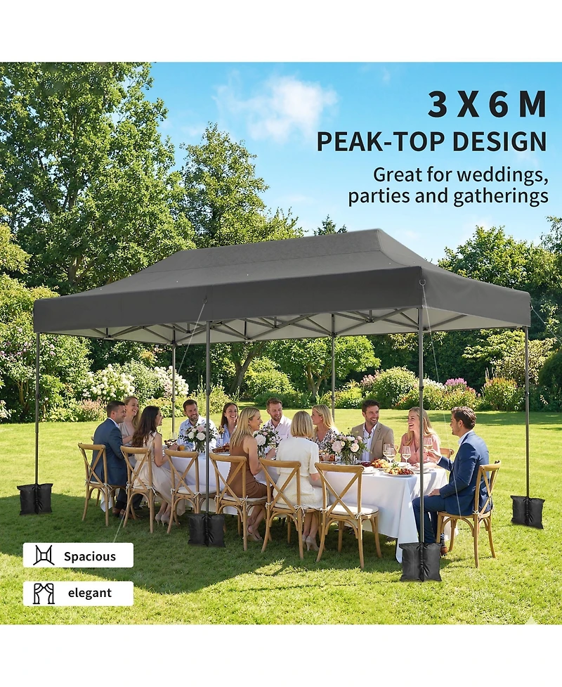 Outsunny 10x20 ft Pop Up Canopy Tent, Heavy Duty Outdoor