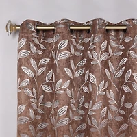 Superior Leaves Room Darkening Grommet 2-Panel Curtain Set
