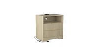 Lucky One 23" Width Smart Nightstand with Charging Station, Voice-Controlled Night Light