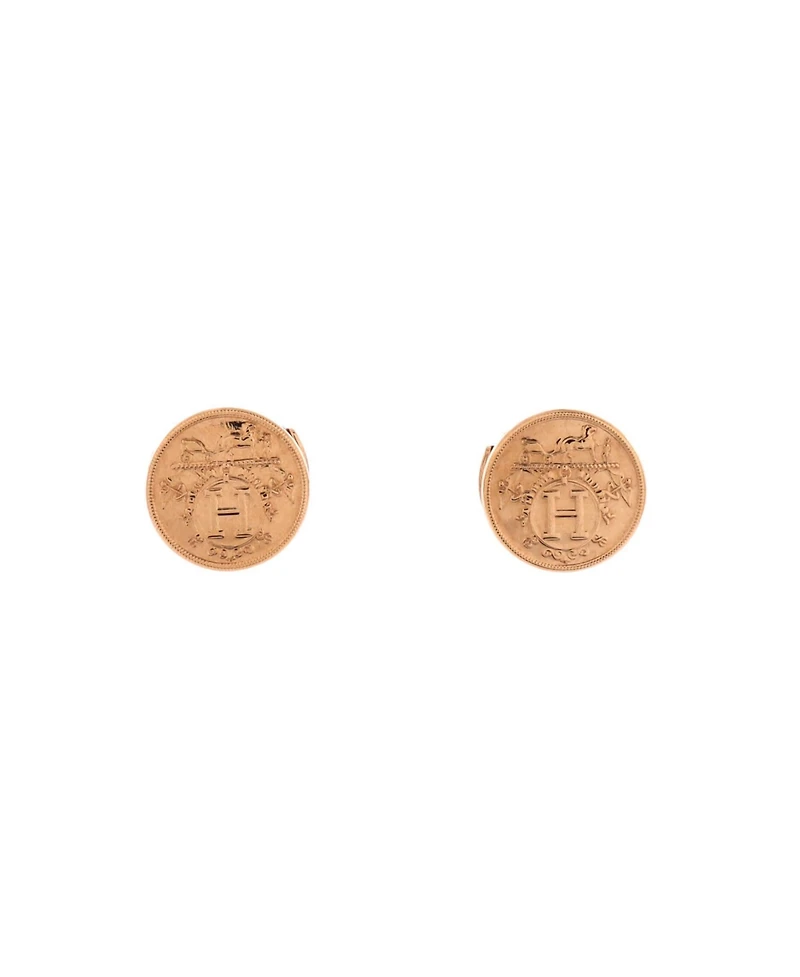 Pre-Owned HERMES Ex-Libris Stud Earrings