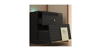 Lucky One 18"W Smart Nightstand with Charging Station, Voice-Controlled Night Light