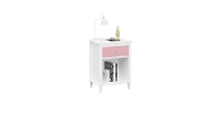 Lucky One 26.8"W Wooden Nightstand with Drawer and Shelf