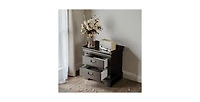 Lucky One 22"W Classic Wooden 2-Drawer Nightstand