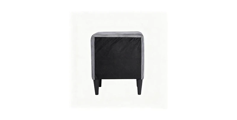 Lucky One 20"W Velvet 2-Drawer Nightstand