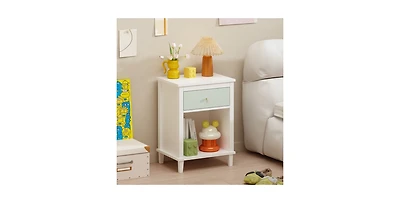 Lucky One 26.8"W Mdf Wood Nightstand with Drawer and Shelf