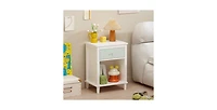 Lucky One 26.8"W Mdf Wood Nightstand with Drawer and Shelf