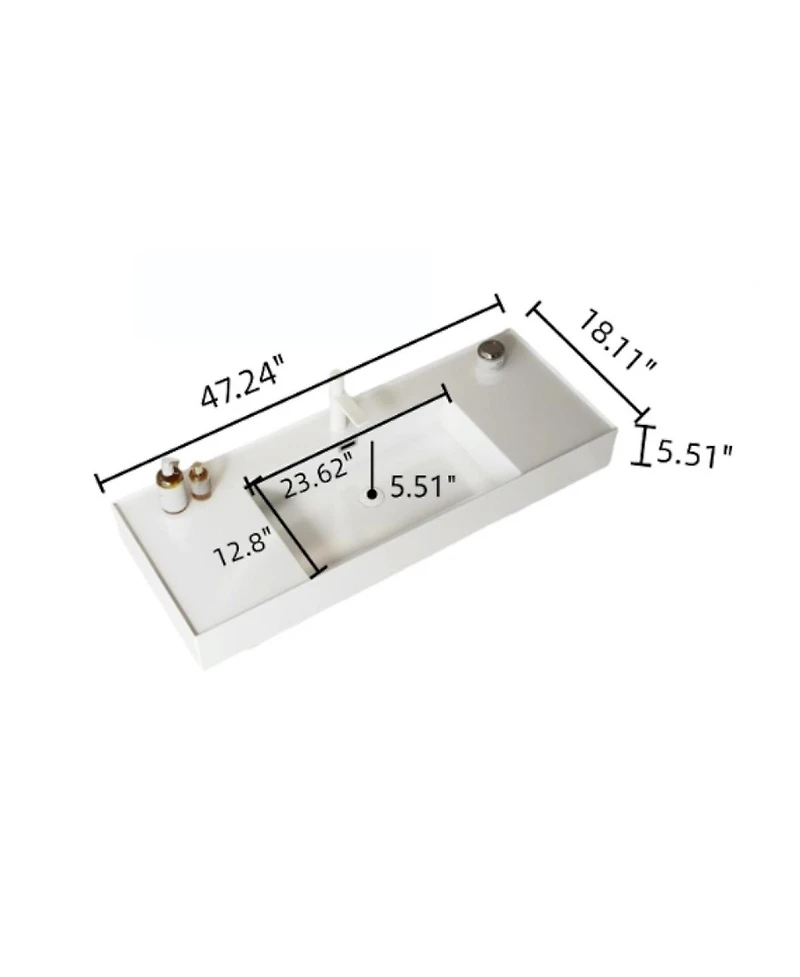 Sillysis Floating Bathroom Vanity with Acrylic Integrated Sink, Wall Mounted Shelf