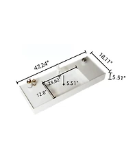 Sillysis Floating Bathroom Vanity with Acrylic Integrated Sink, Wall Mounted Shelf