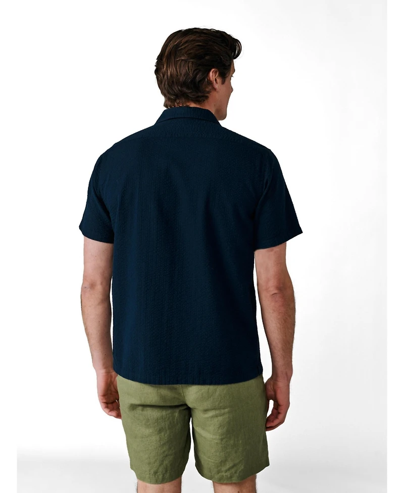 Aubin Men's Seersucker Linen Short Sleeve Shirt