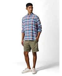 Aubin Men's Croyland Madras Button-Down Linen Shirt