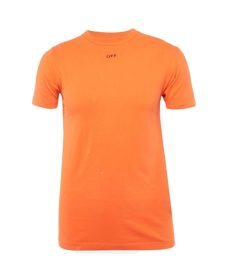 Pre-Owned Off-White Men's ange Logo Print Cotton Crew Neck T-Shirt