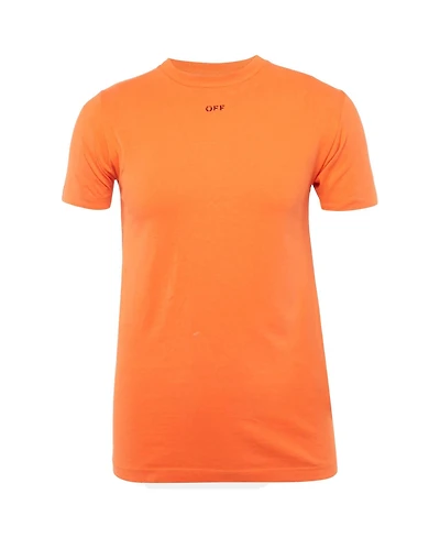 Pre-Owned Off-White Men's ange Logo Print Cotton Crew Neck T-Shirt