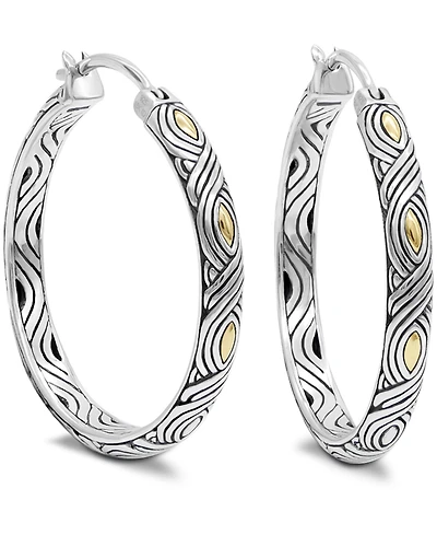 Devata 35mm Woven Hoop Earrings