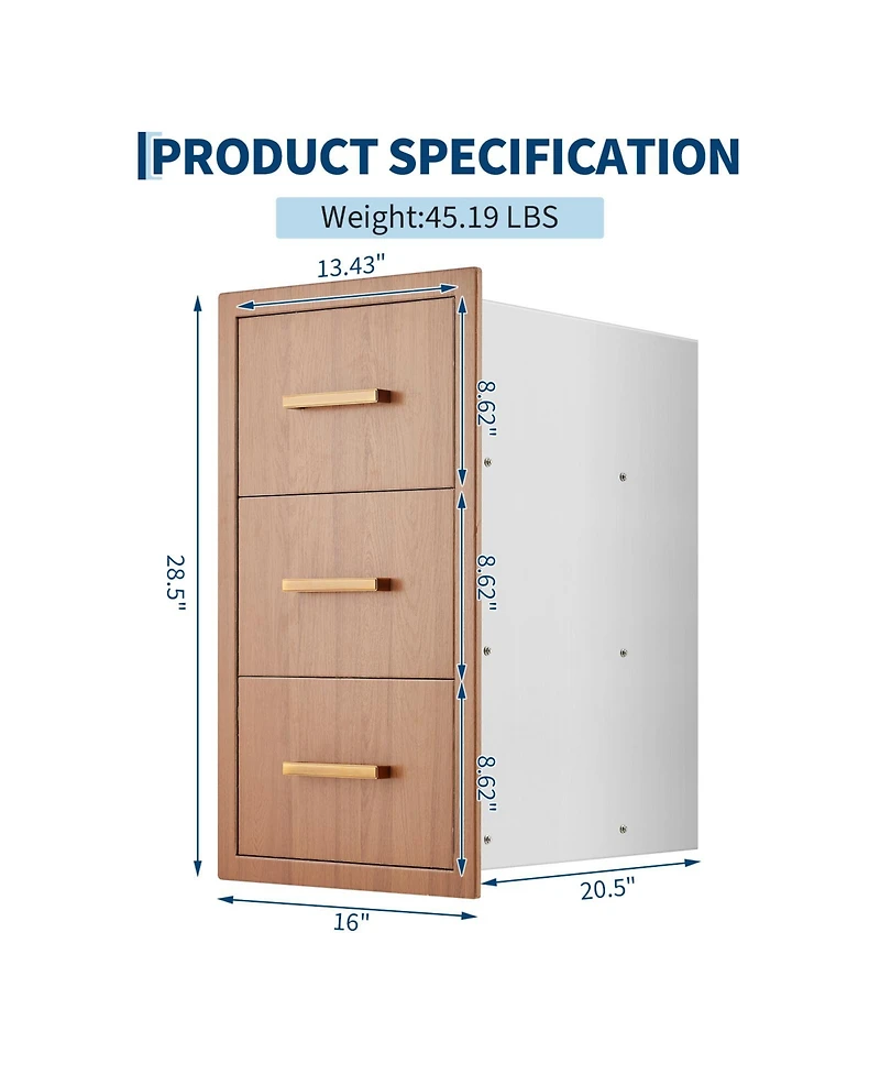 homfan Stainless Steel Storage Cabinet