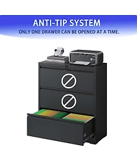 Boyel Living Lateral File Cabinet Drawer, Lockable File Cabinet for Home Office