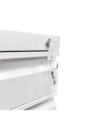Boyel Living 3 Drawer Mobile File Cabinet with Lock, Metal Filing Cabinets for Home Office Organizer Letters/Legal/A4, Fully Assembled, White