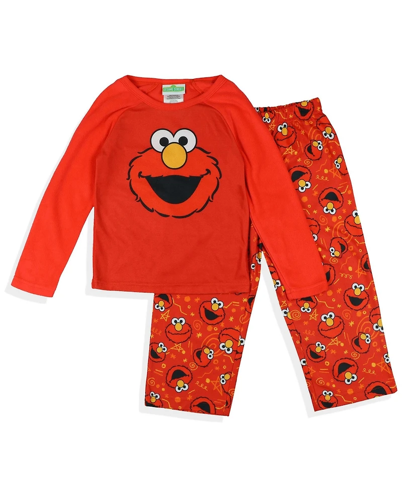 Sesame Street Toddler Girls 5T - 6 Elmo Character 2Piece Long-Sleeve Sleep Shirt Pajama Pant Set Lounge