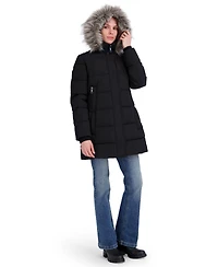 Nautica Women's Faux-Fur-Trim Hooded Puffer Coat