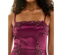 Seni & Cade Juniors' Embroidered Applique A-Line Mini Dress