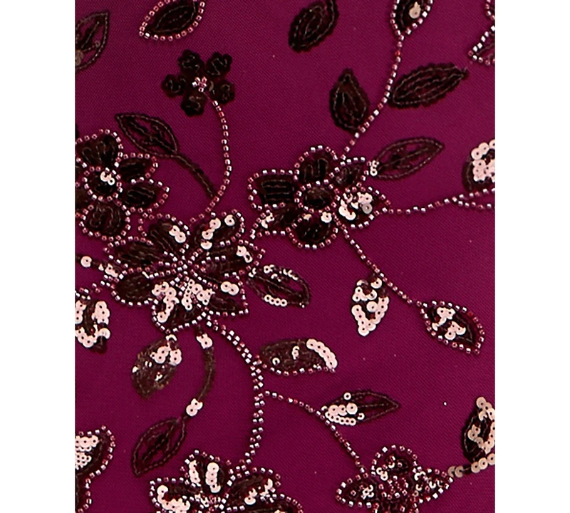 Seni & Cade Juniors' Beaded Sequin Halter Neck Mini Dress