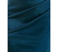 Emerald Sundae Juniors' Sweetheart Neck Corset Short Satin Dress