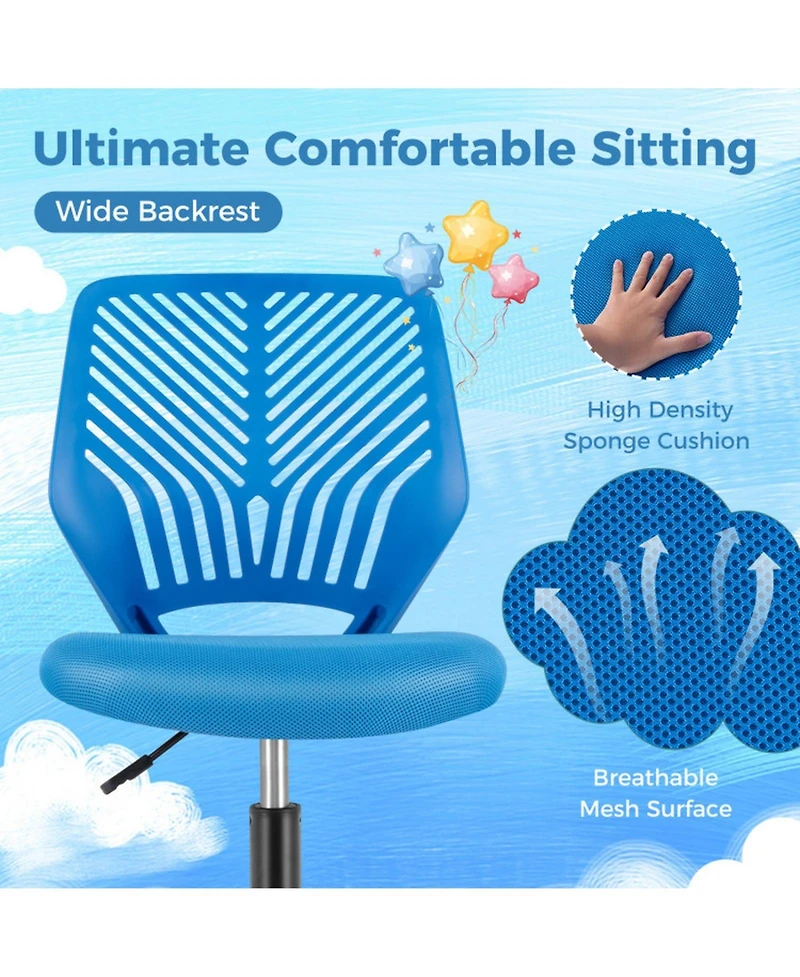 Gouun Height Adjustable Ergonomic Kids Desk Chair with Casters